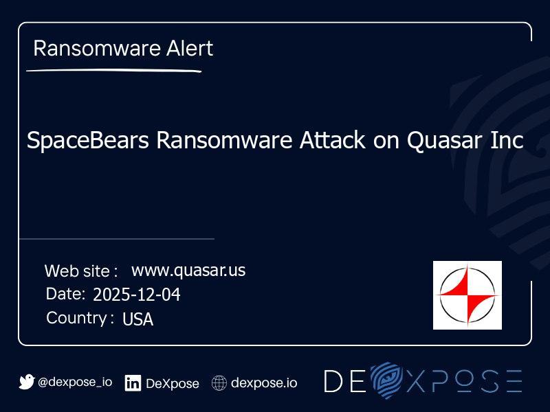 SpaceBears Ransomware Attack on Quasar Inc