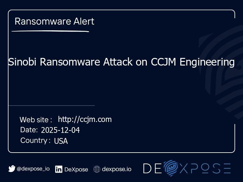 Sinobi Ransomware Attack on CCJM Engineering