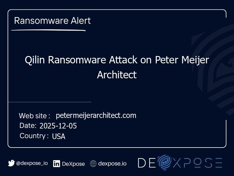 Qilin Ransomware Attack on Peter Meijer Architect