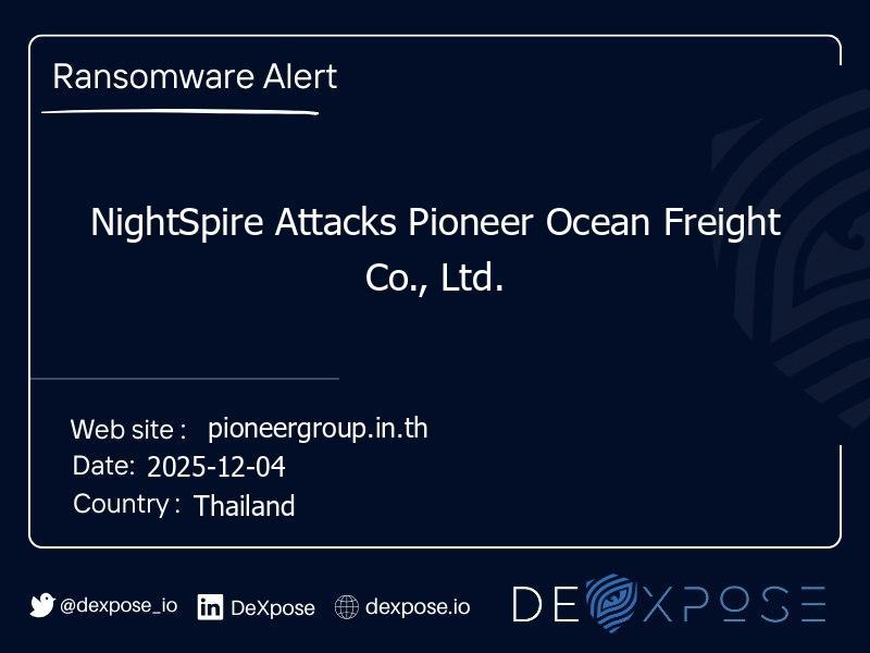 NightSpire Attacks Pioneer Ocean Freight Co., Ltd.