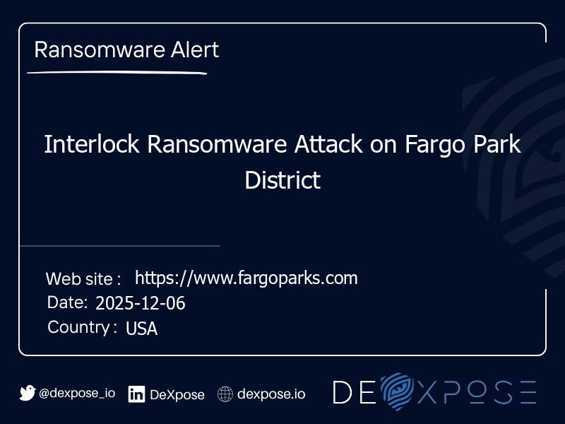 Interlock Ransomware Attack on Fargo Park District