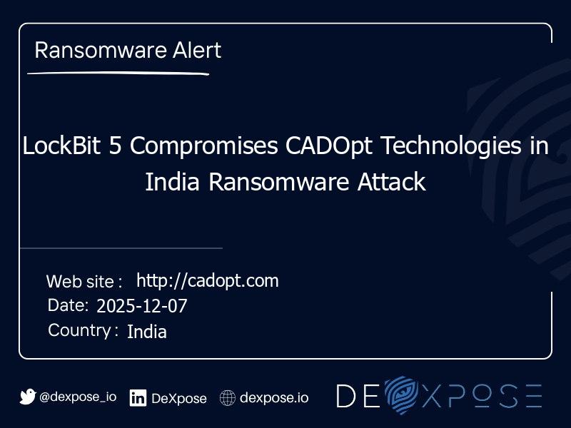 LockBit 5 Compromises CADOpt Technologies in India Ransomware Attack