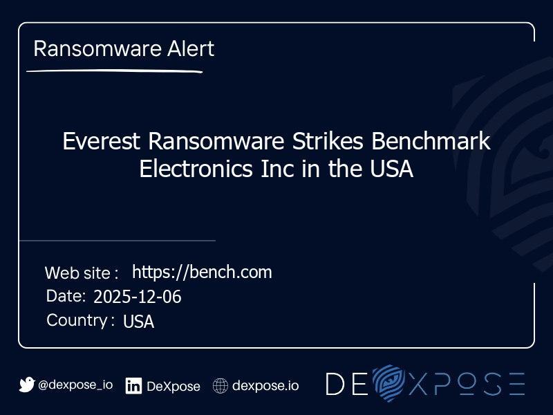 Everest Ransomware Strikes Benchmark Electronics Inc in the USA