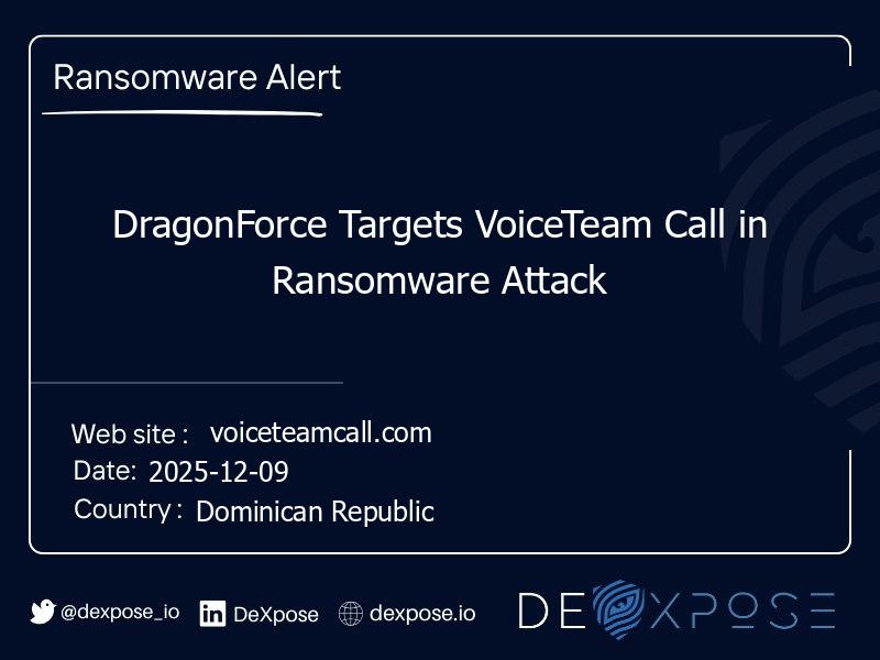 DragonForce Targets VoiceTeam Call in Ransomware Attack