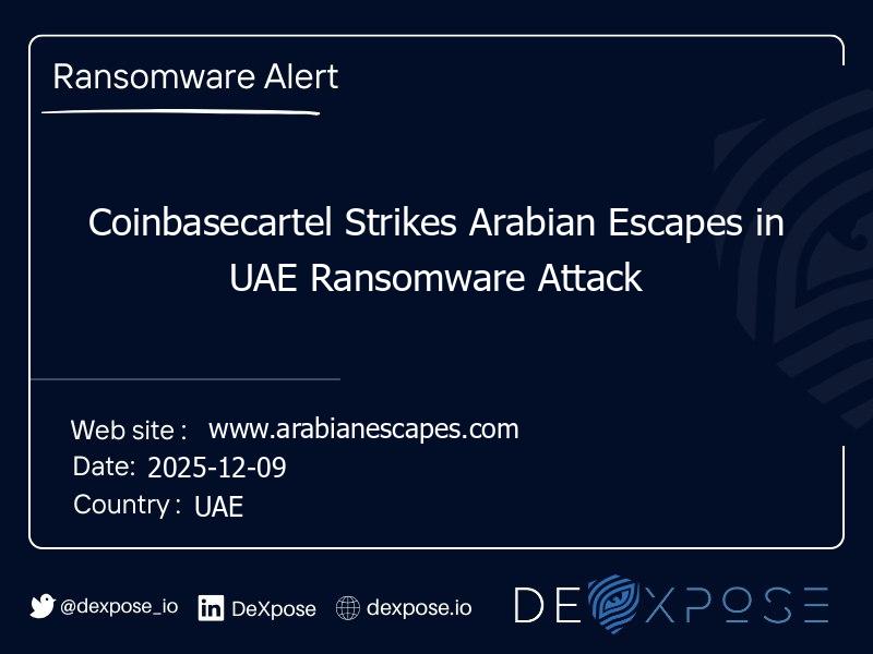 Coinbasecartel Strikes Arabian Escapes in UAE Ransomware Attack