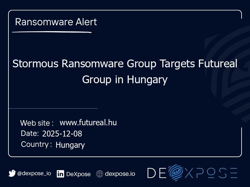 Stormous Ransomware Group Targets Futureal Group in Hungary