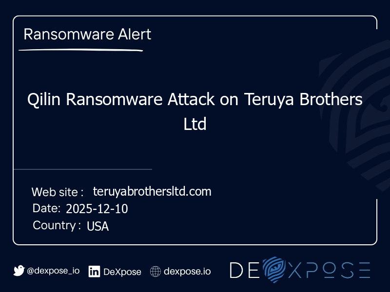 Qilin Ransomware Attack on Teruya Brothers Ltd