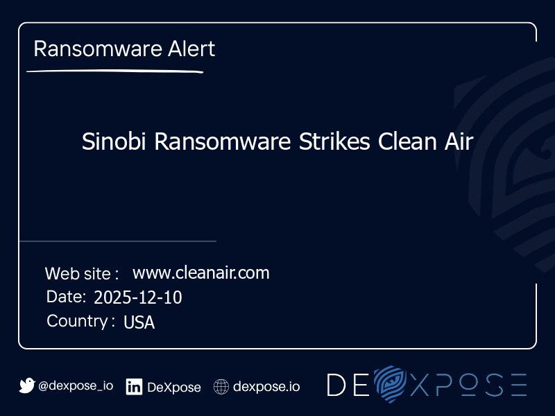 Sinobi Ransomware Strikes Clean Air