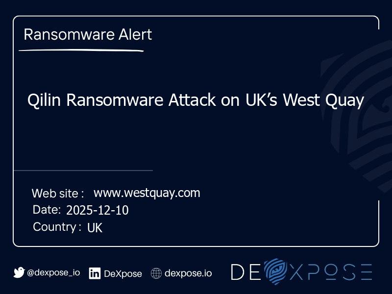 Qilin Ransomware Attack on UK’s West Quay