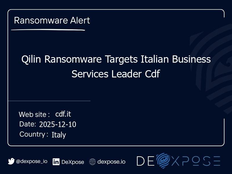 Qilin Ransomware Targets Italian Business Services Leader Cdf
