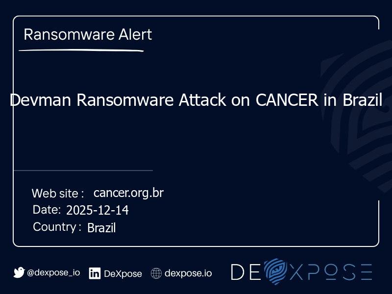 Devman Ransomware Attack on CANCER in Brazil