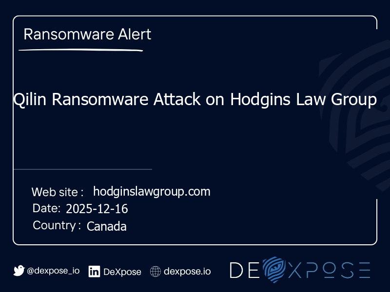 Qilin Ransomware Attack on Hodgins Law Group