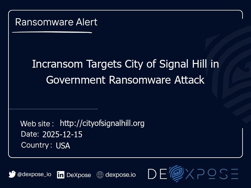 Incransom Targets City of Signal Hill in Government Ransomware Attack