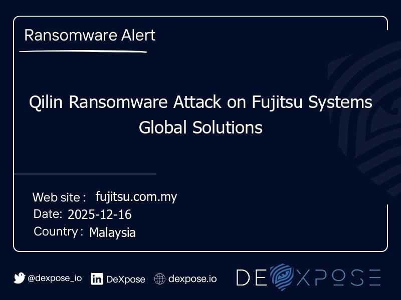 Qilin Ransomware Attack on Fujitsu Systems Global Solutions