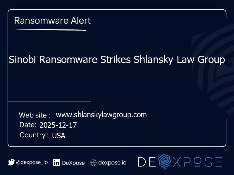 Sinobi Ransomware Strikes Shlansky Law Group