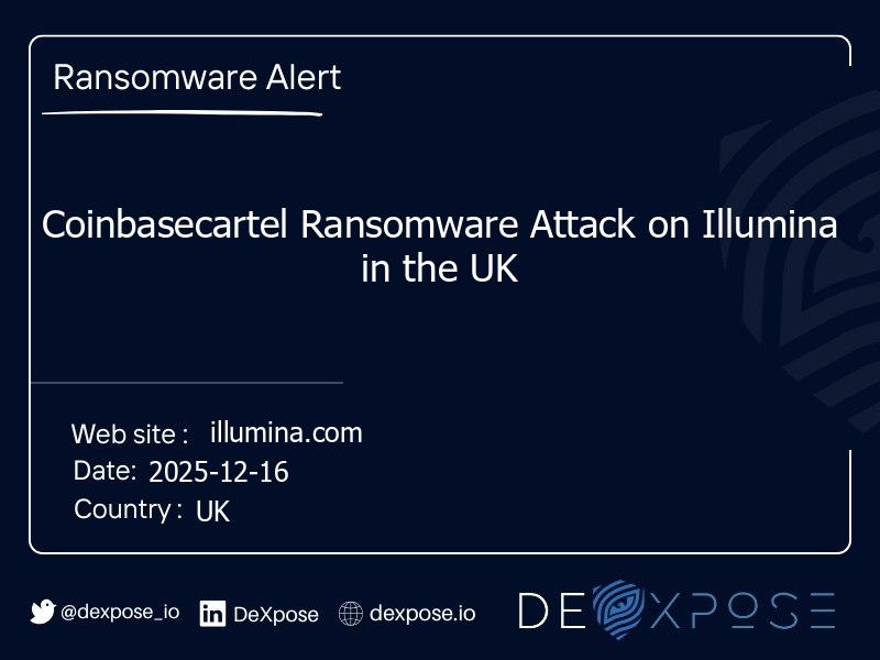 Coinbasecartel Ransomware Attack on Illumina in the UK