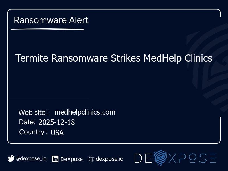 Termite Ransomware Strikes MedHelp Clinics