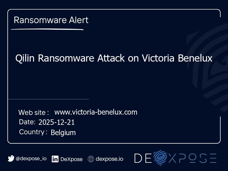 Qilin Ransomware Attack on Victoria Benelux
