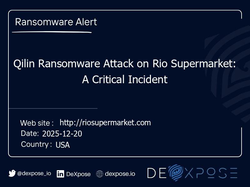 Qilin Ransomware Attack on Rio Supermarket: A Critical Incident