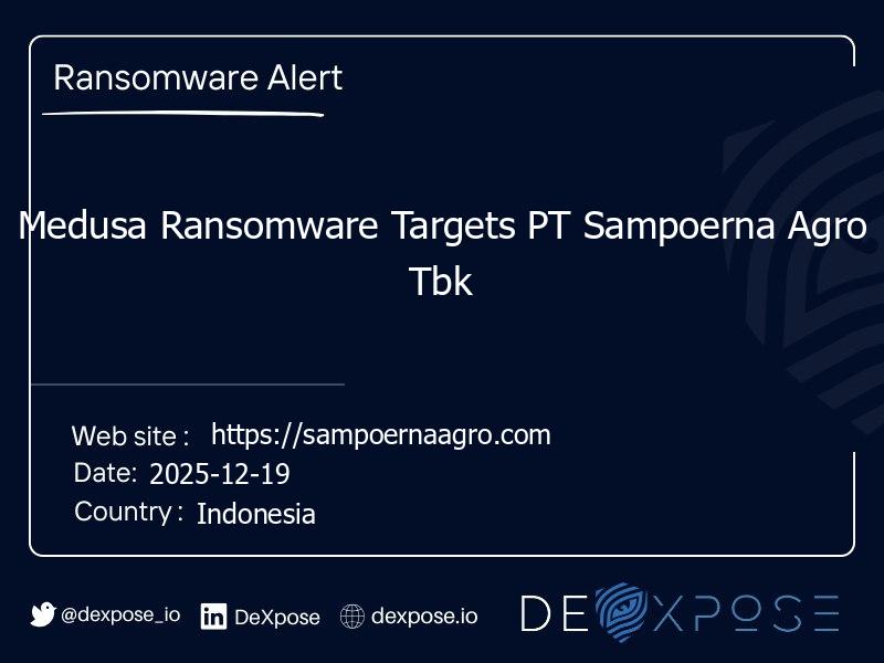 Medusa Ransomware Targets PT Sampoerna Agro Tbk