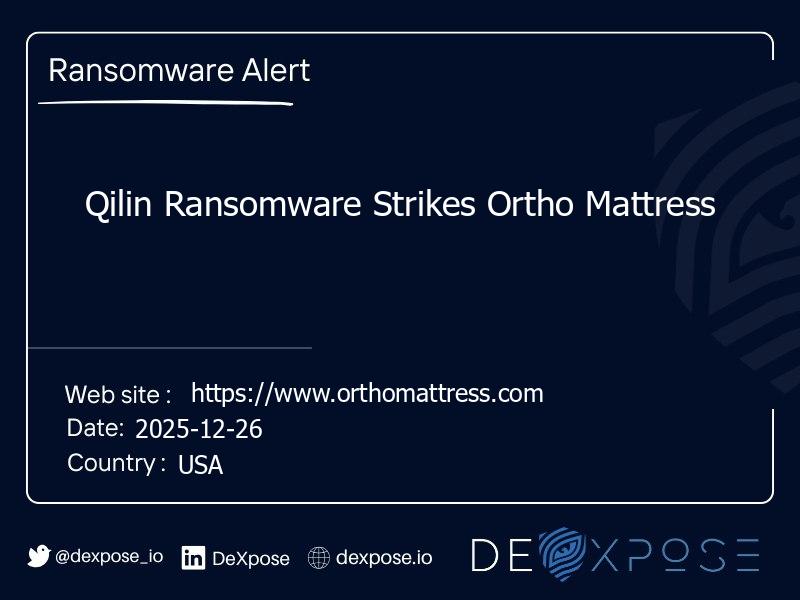 Qilin Ransomware Strikes Ortho Mattress