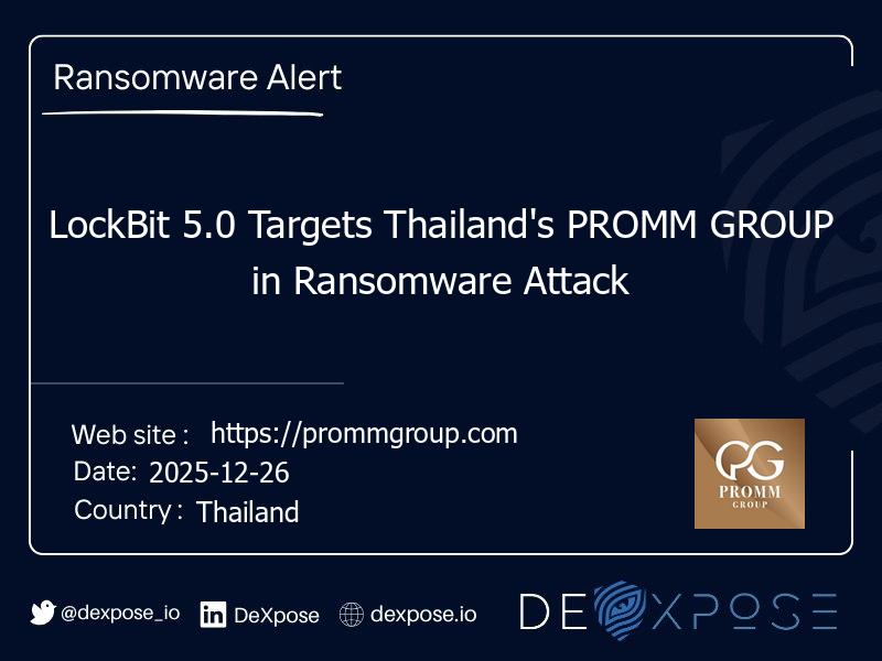 LockBit 5.0 Targets Thailand's PROMM GROUP in Ransomware Attack