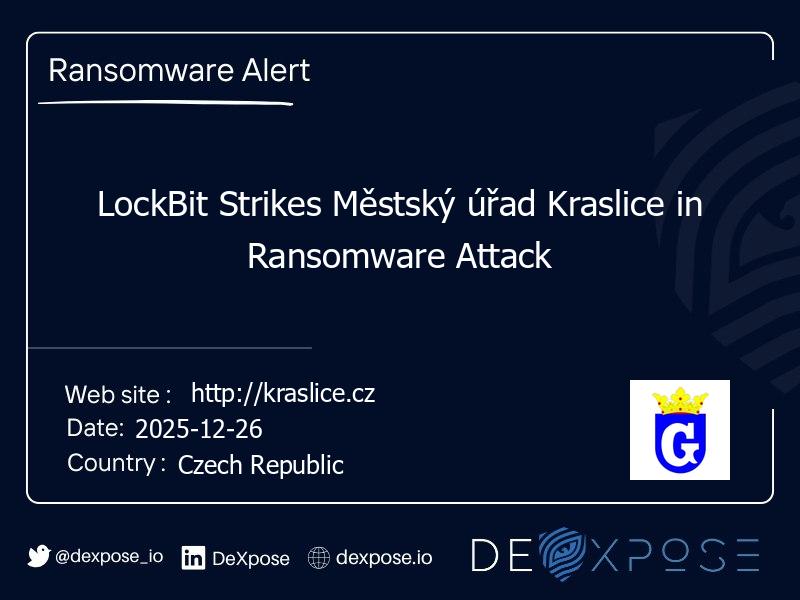LockBit Strikes Městský úřad Kraslice in Ransomware Attack