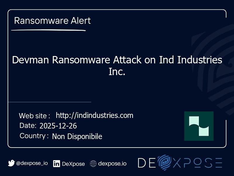 Devman Ransomware Attack on Ind Industries Inc.