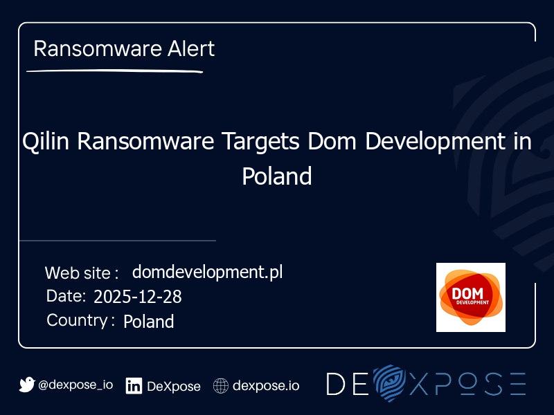 Qilin Ransomware Targets Dom Development in Poland