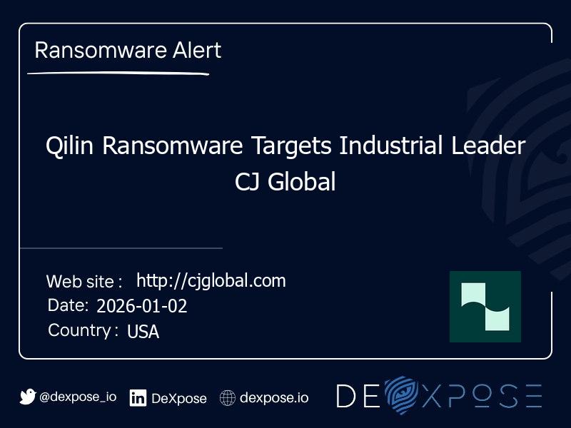 Qilin Ransomware Targets Industrial Leader CJ Global