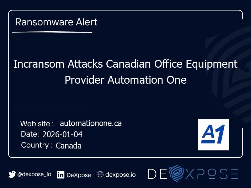 Incransom Attacks Canadian Office Equipment Provider Automation One