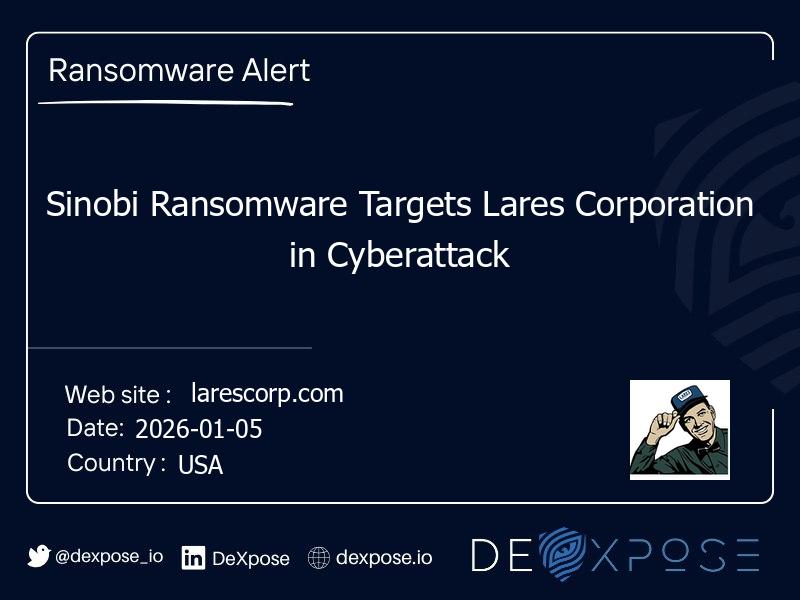 Sinobi Ransomware Targets Lares Corporation in Cyberattack