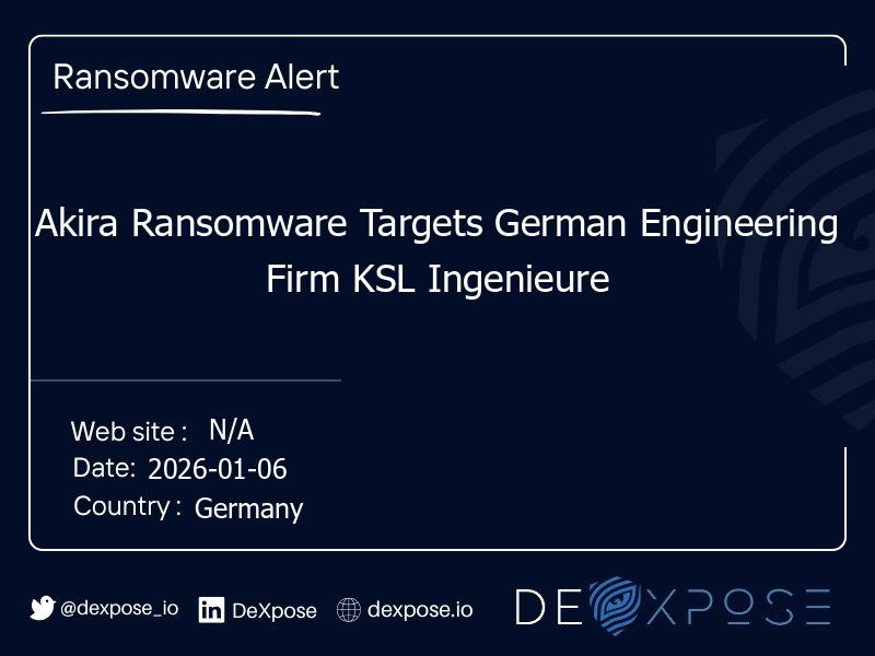 Akira Ransomware Targets German Engineering Firm KSL Ingenieure