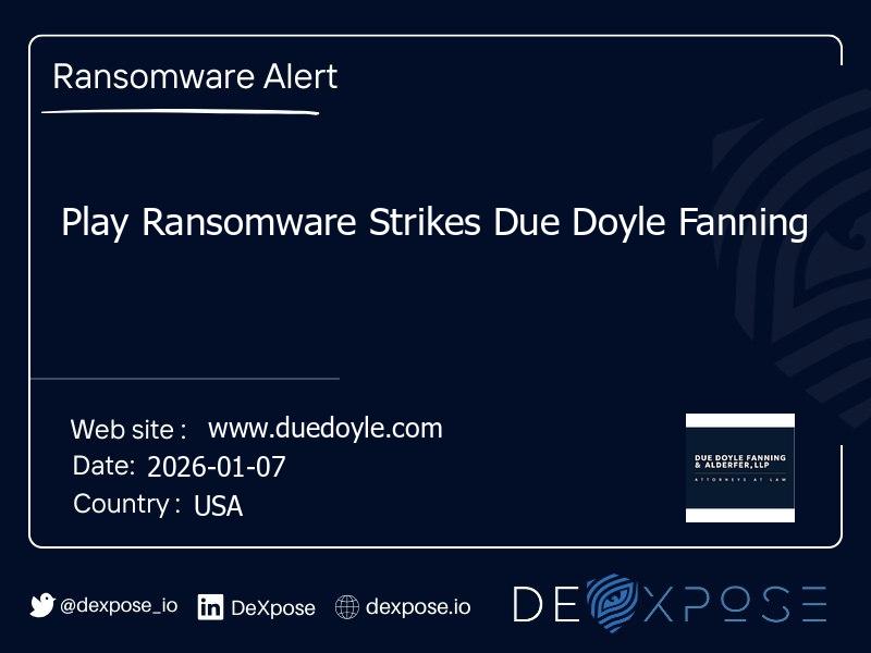 Play Ransomware Strikes Due Doyle Fanning
