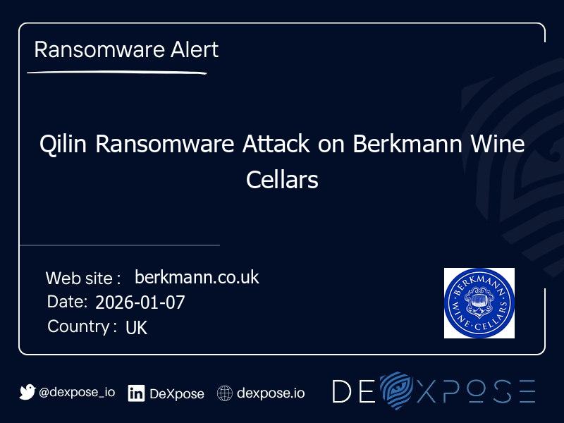 Qilin Ransomware Attack on Berkmann Wine Cellars