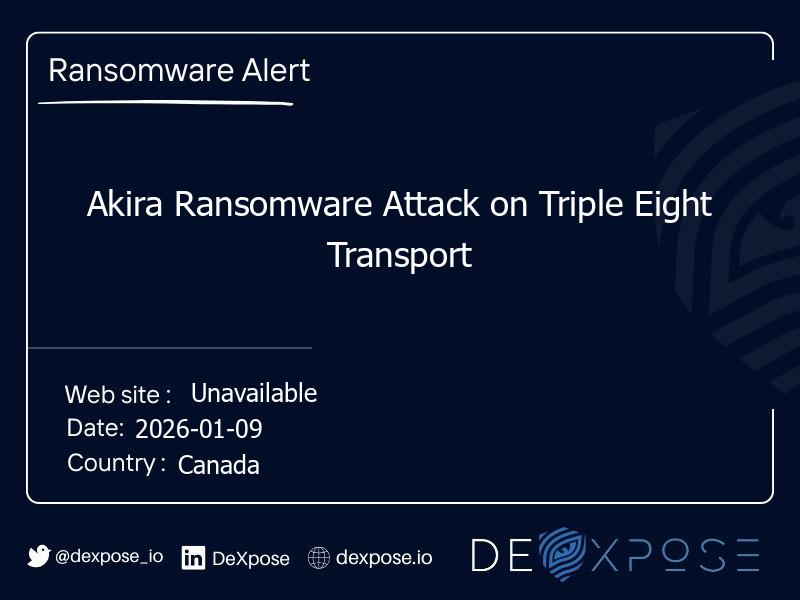 Akira Ransomware Attack on Triple Eight Transport