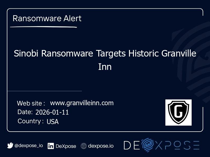 Sinobi Ransomware Targets Historic Granville Inn