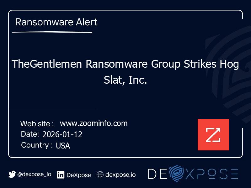 TheGentlemen Ransomware Group Strikes Hog Slat, Inc.