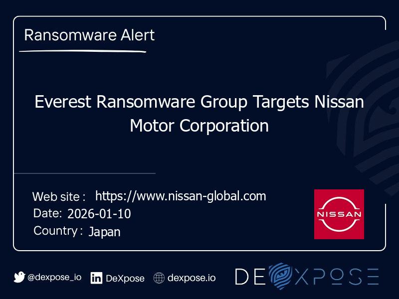 Everest Ransomware Group Targets Nissan Motor Corporation
