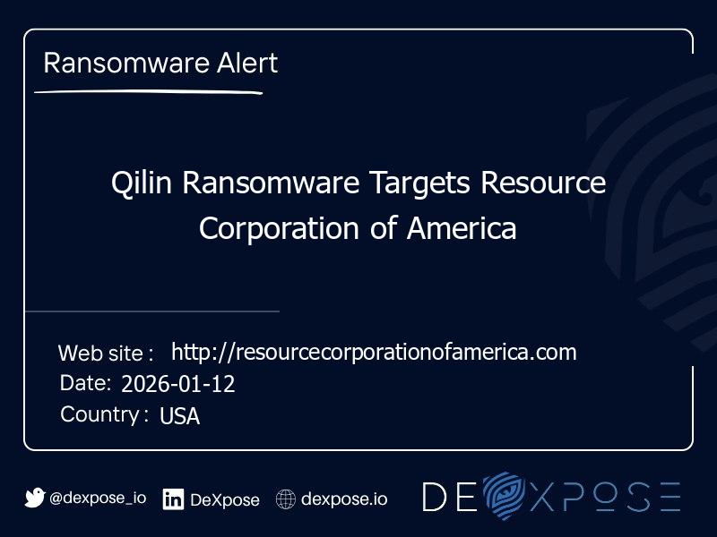 Qilin Ransomware Targets Resource Corporation of America