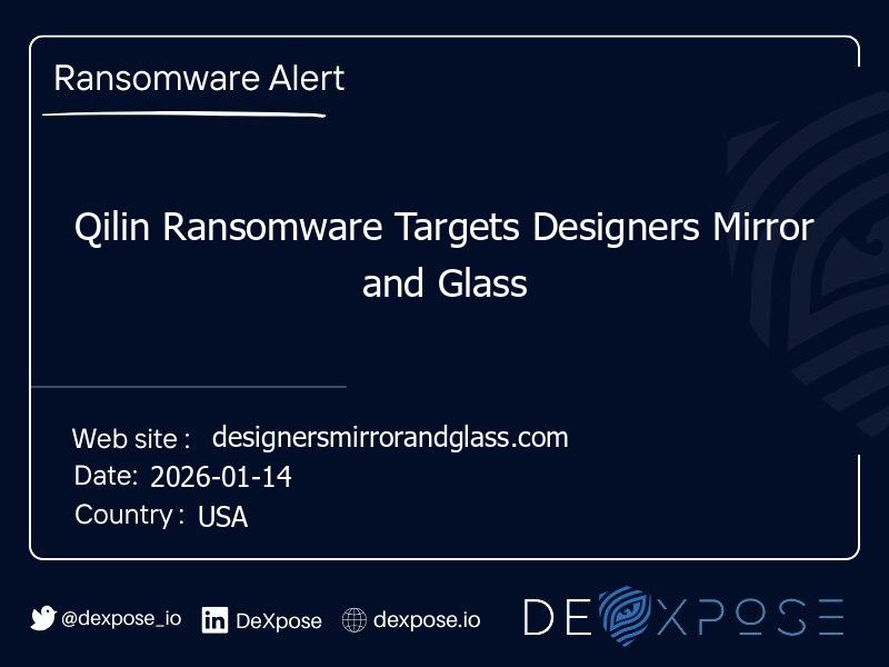 Qilin Ransomware Targets Designers Mirror and Glass
