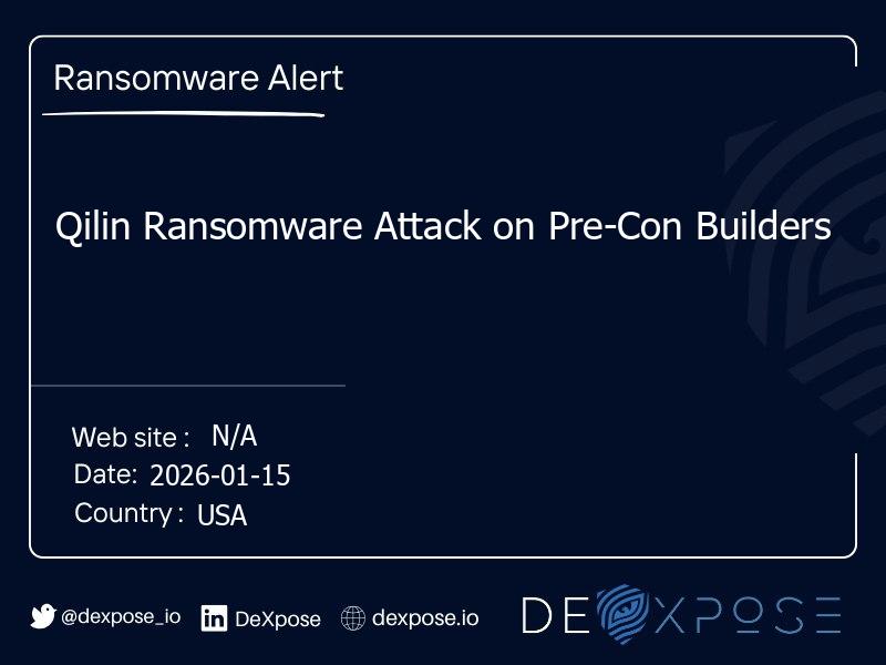 Qilin Ransomware Attack on Pre-Con Builders