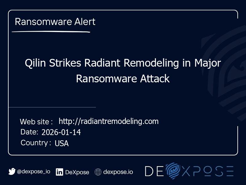 Qilin Strikes Radiant Remodeling in Major Ransomware Attack