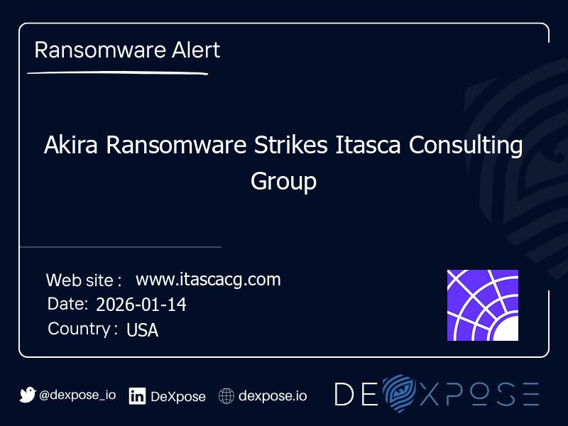 Akira Ransomware Strikes Itasca Consulting Group